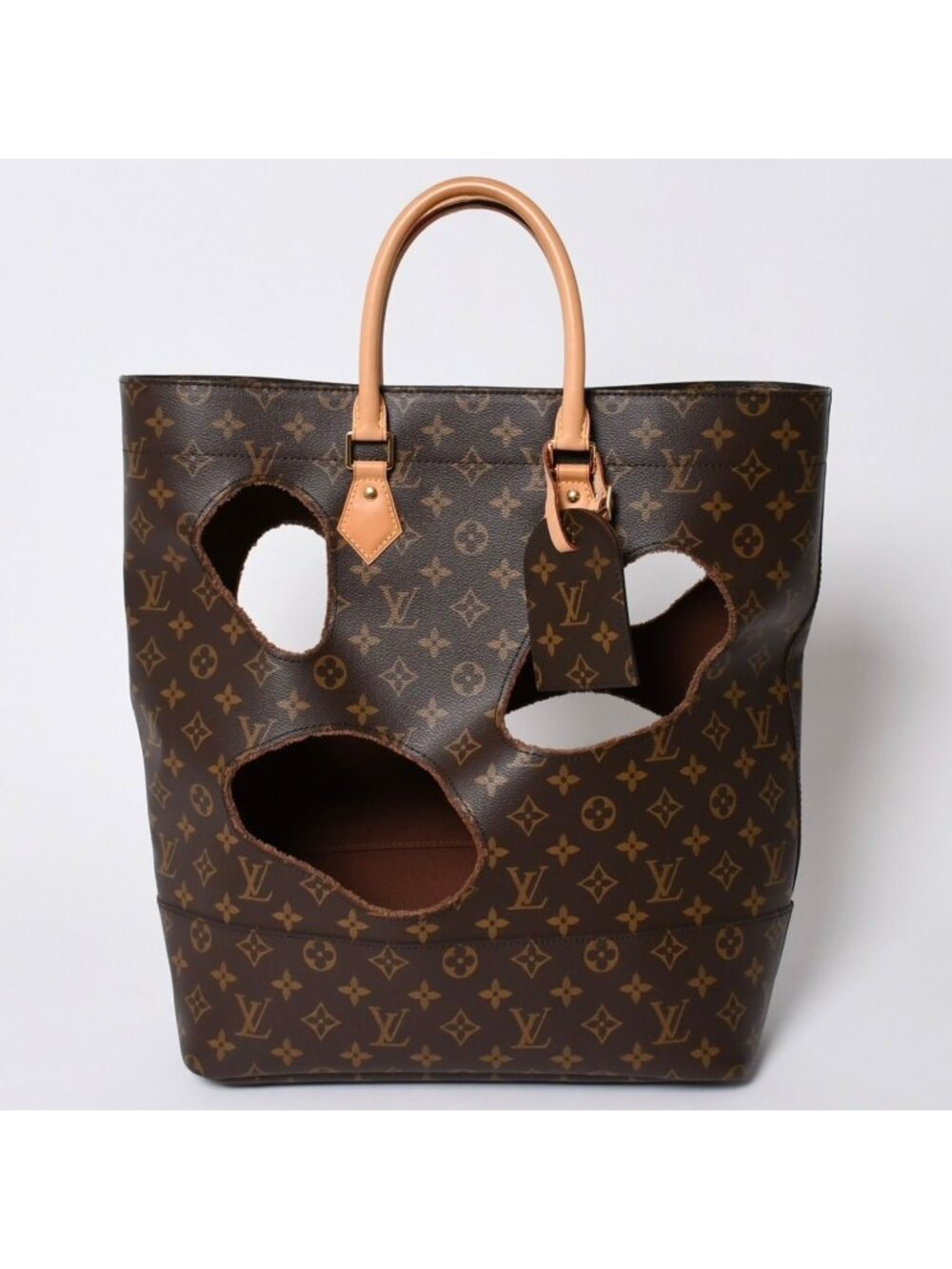 Louis Vuitton with Holes Tote Bag Comme Des Garcons Rei Kawakubo Gold - Picture 5 of 16
